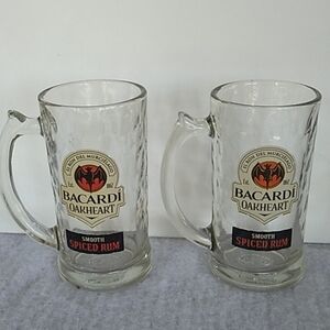 Bacardi Oakheart Spiced Rum barware beer glasses mugs